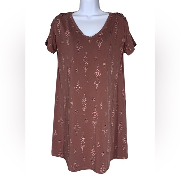 Mudd Aztec Mini Trapeze Boho Women’s Geometric Dress - Picture 1 of 12